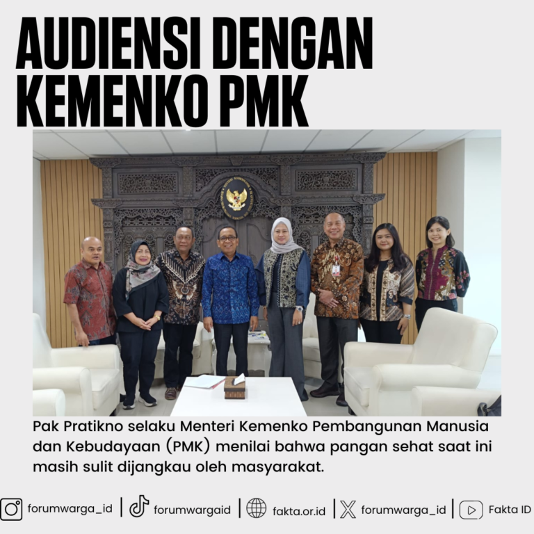 Audiensi Koalisi Pangan Sehat Indonesia dengan Menteri Koordinator Bidang Pembangunan Manusia dan Kebudayaan Republik Indonesia