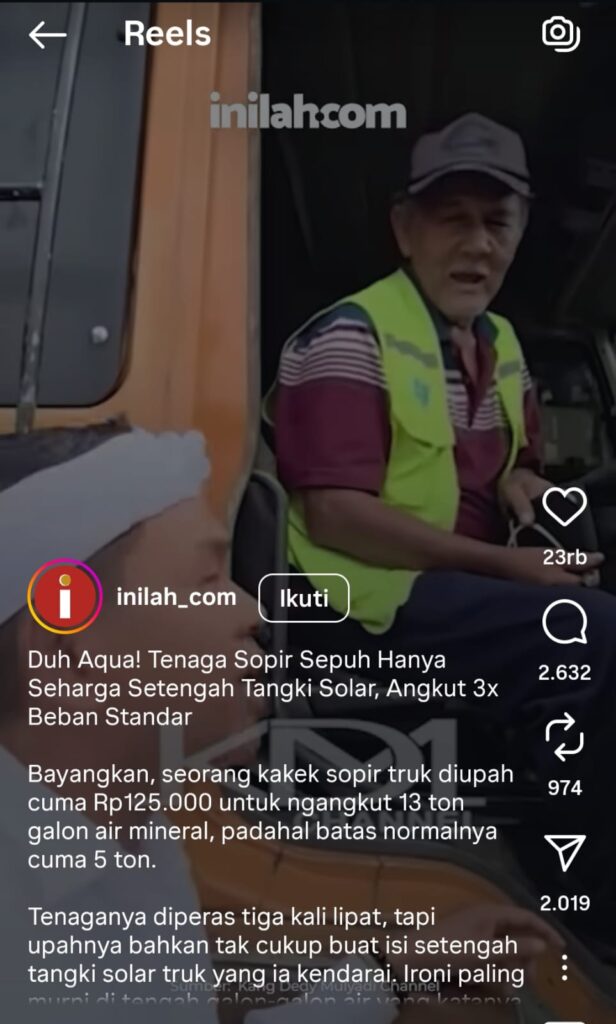 Apa Benar Truk Pengangkut Air Mineral Aqua Itu ODOL?