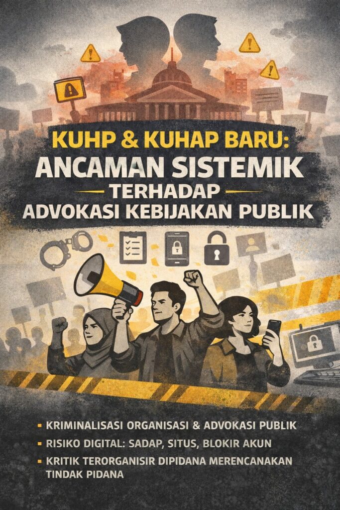 KUHP dan KUHAP Baru: Ancaman Sistemik terhadap Advokasi Kebijakan Publik.