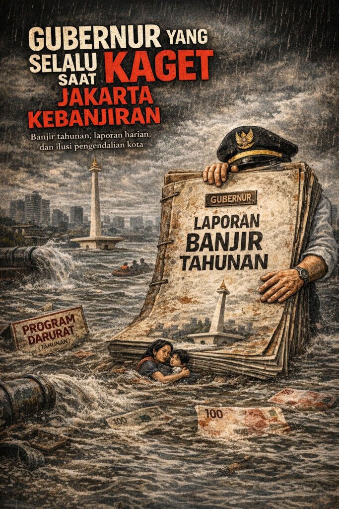 Gubernur yang Selalu Kaget Saat Jakarta Kebanjiran.